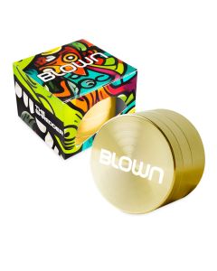 BLOWN Brand Aluminum Grinder- 55mm, 4 Piece, Gold