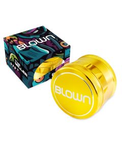 BLOWN Brand Aluminum Grinder- 55mm, 4 Piece, Gold-Curved