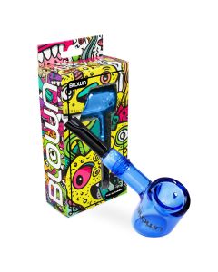 BLOWN Glass Goods Slammer 4" Sherlock Handpipe w/ Flat Bottom -  Blue in BLOWN BOX