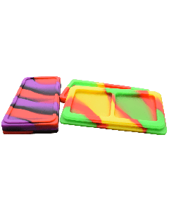 Silicone Dual Dab Tray w/ Lid Mixed Colors