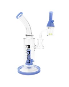 Blown Glass Goods - Arise- 9" Rig w/ Blue Colored Perc and Mouth Piece in BLOWN Box