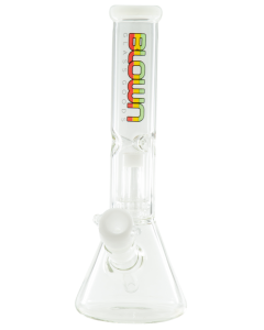 Blown Glass Goods 12" Color Accented Beaker Waterpipe w/ Showerhead - White