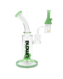 Blown Glass Goods - Arise - 9" Rig w/ Green Colored Perc and Mouth Piece in BLOWN Box