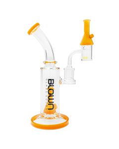 Blown Glass Goods -  Arise  - 9" Rig w/ Yellow Colored Perc and Mouth Piece in BLOWN Box