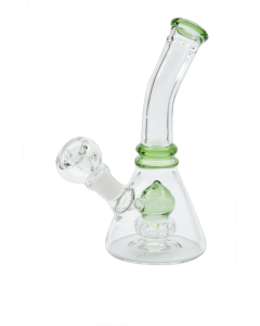 6" Bent neck waterpipe w/ color accents and showerhead perc