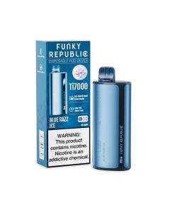 Funky Republic TI7000 - Blue Razz Ice -  5 Total Pods, 17ml, 7000 Puffs each- 5% Nicotine