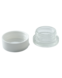 Child Resistant Thick Wall Jar w/ Lid - 9ml - Clear Jar w/ White Lid - 320ct