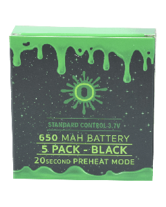 Ooze Batteries-5 Pack 650 mah Black