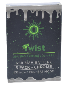 Ooze Batteries-5 Pack Twist 650 mah Chrome