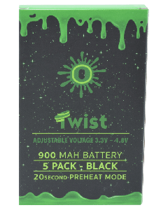 Ooze Batteries-5 Pack Twist 900 mah Black