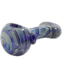3.5" Fumed Blue Flat Mouth Handpipe