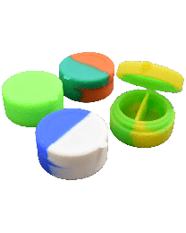 1.5" 5ml Round Silicone Jar w/ Divider Mixed Colors