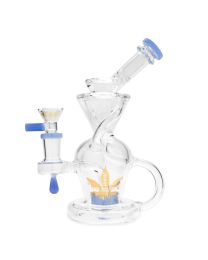 7" A-Leaf Colored Bent Mouth Mini Rig w/ Drip Bowl