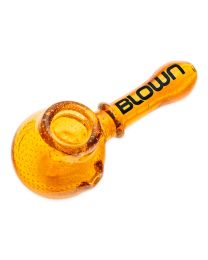 BLOWN Glass Goods 4" HP w/ Honeycomb in BLONW BOX - Amber